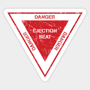 Ejection Seat Danger Warning Triangle Military Fighter Jet Aircraft Distressed Design Sticker